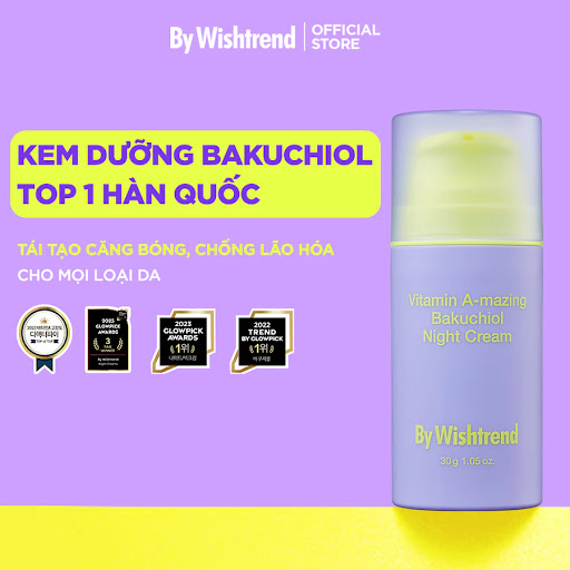 By Wishtrend Kem dưỡng da ban đêm Vitamin A-mazing Bakuchiol Night Cream 30g