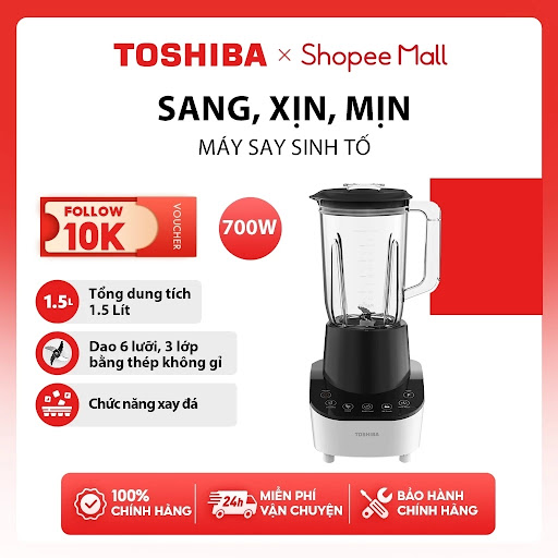 [KOL-KOC] Máy xay sinh tố Toshiba BL-70PS1PV 1.5 lít - Hàng chính hãng, bảo hành 12 tháng