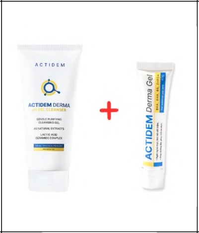 COMBO Gel giảm mụn
Actidem Derma Gel 40gram +
Gel rửa mặt Actidem Derma pH
Gel Cleanser cho da dầu 150ml